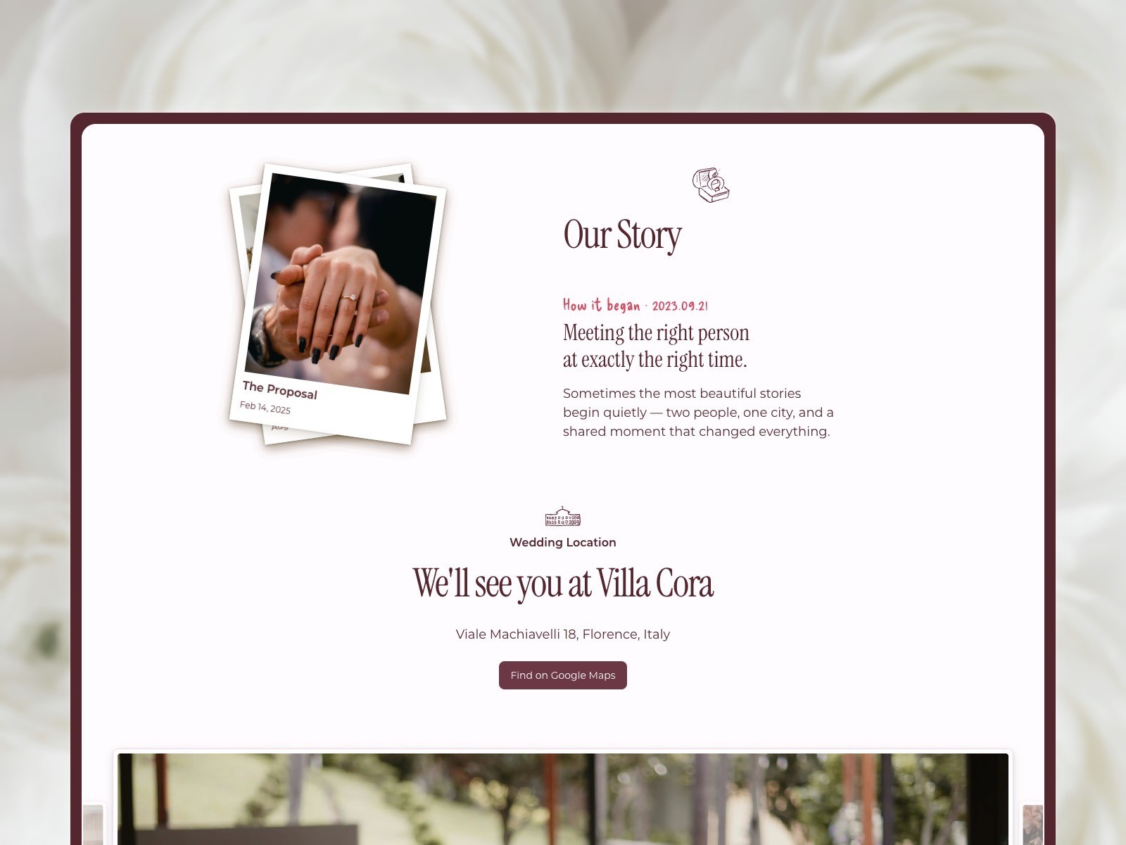 wedded wedding invitation template our story section preview