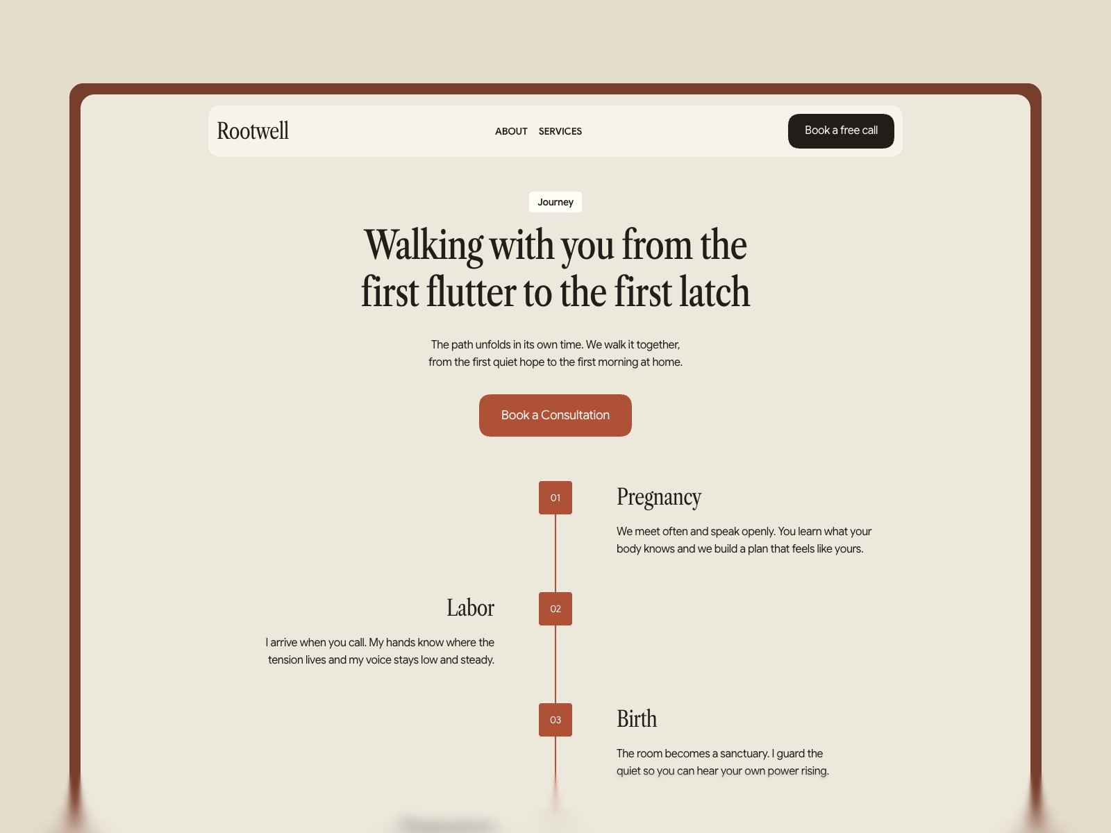 Rootwell - Framer Website Template for Birth Doulas