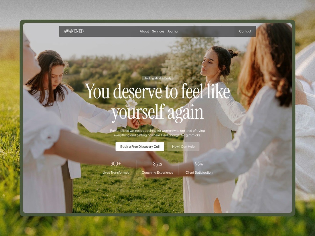 Awakened - Framer Website Template for Wellness Coaches