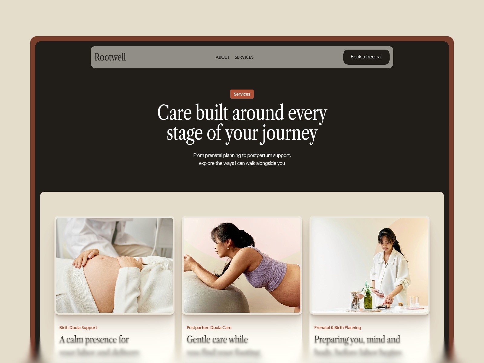 Rootwell - Framer Website Template for Birth Doulas