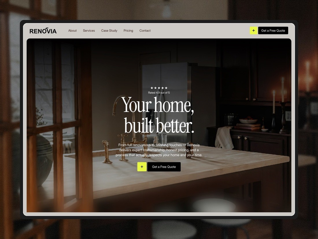 Renovia - Framer Website Template for Home Construction Companies