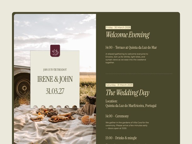 Miren wedding invitation template programm preview